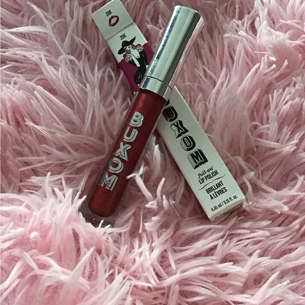 New MSRP $26 Buxom Full On Plumping Lip Gloss Zoe Ruby Pink with blue shimmers